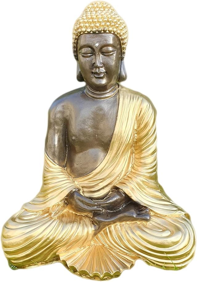 Ogrodowa Figurka Buddy z Żywicy - Zen, Medytacja, Złota