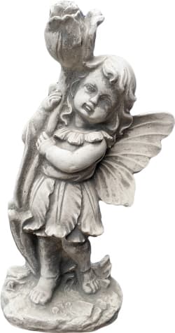 Betonowa Figura Wróżka Rusałka z Kwiatem