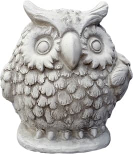 Figur aus Kunststein, Große Flauschige Eule